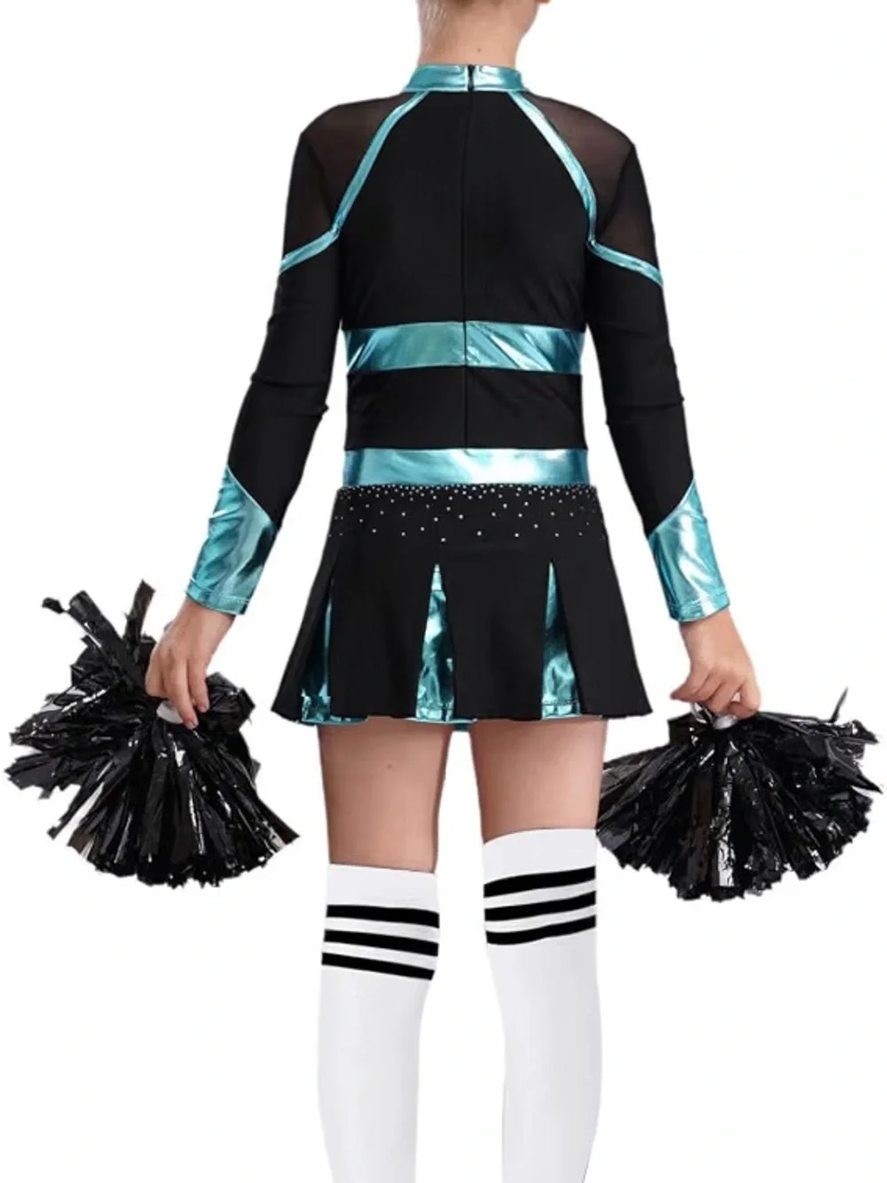 New  Kids Girls Cheer Leader Costume Halloween Cheerleading Long Sleeve